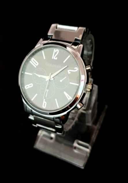 Męski zegarek czarna bransoleta - 